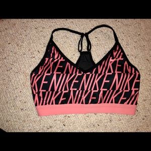 Nike pink and black sports bra